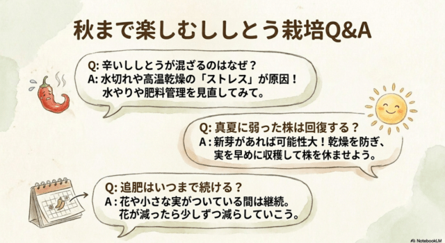 秋まで楽しむししとう栽培Q&A