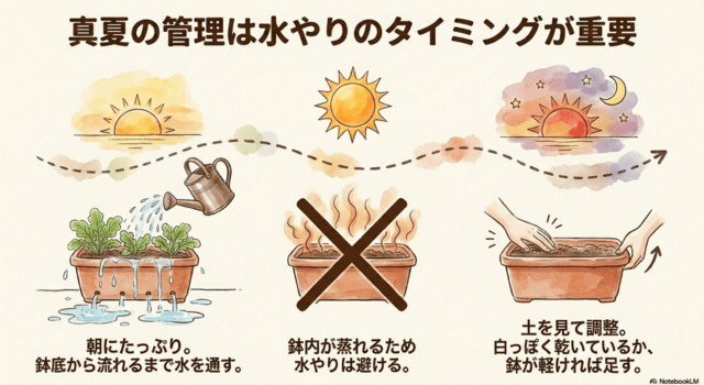 真夏のラディッシュ管理は水やりのタイミングが重要