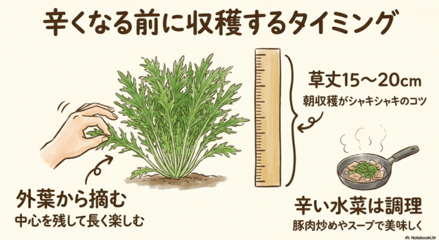 辛くなる前に収穫するタイミング