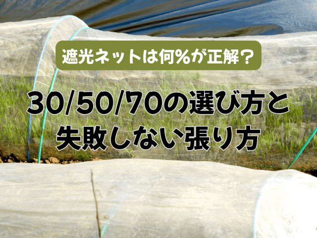 遮光ネットは何％が正解？30/50/70の選び方と失敗しない張り方