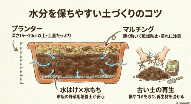 水分を保ちやすい土づくりのコツ