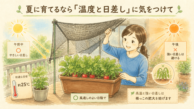夏に育てるなら「温度と日差し」に気をつけて