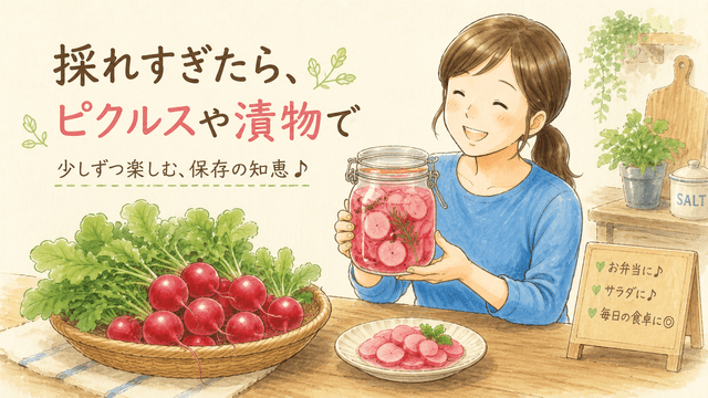 採れすぎたら、ピクルスや漬物で