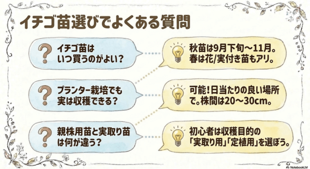イチゴ苗選びでよくある質問