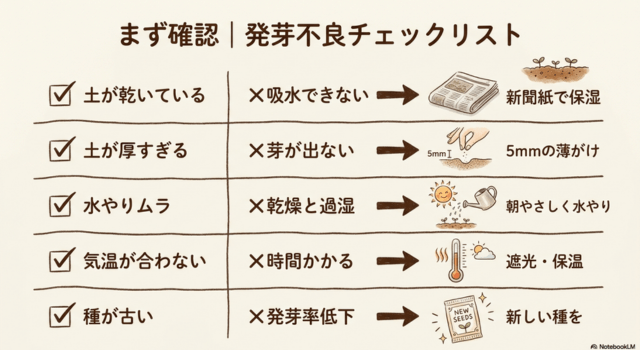 まず確認|ニンジンの発芽不良チェックリスト