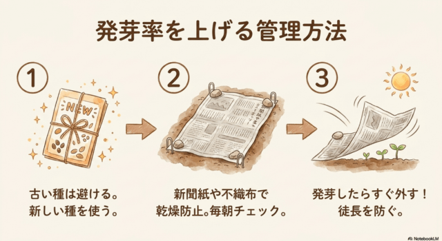 発芽率を上げる種まき前後の管理方法