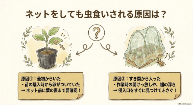 防虫ネットをしても虫食いされる原因は?