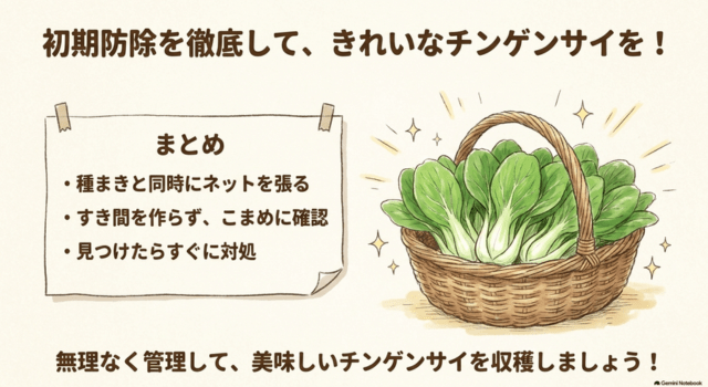 初期防除を徹底して虫食いの少ないチンゲンサイを育てよう