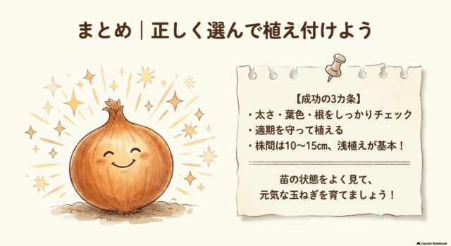 まとめ|玉ねぎ苗を正しく選んで植え付けよう