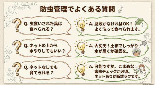 チンゲンサイの防虫管理でよくある質問