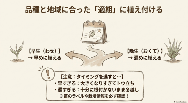 玉ねぎ苗は品種と地域に合った適期に植え付ける