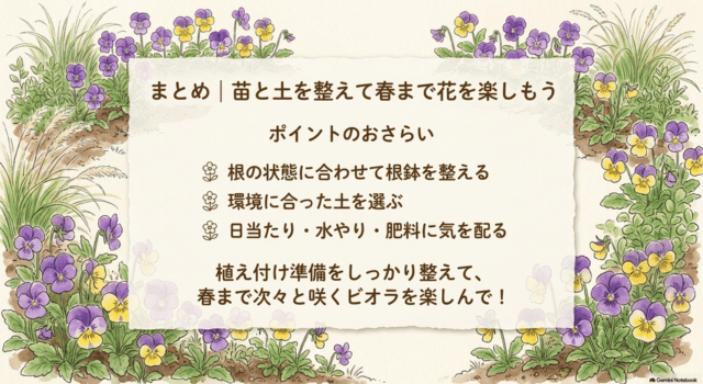 まとめ|苗と土を整えて春まで花を楽しもう