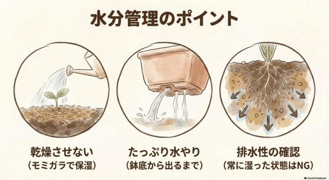 秋まき水菜をやわらかく育てる水分管理