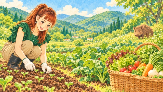 土づくりから収穫までの道のり。発芽・虫・獣などのポイントがある