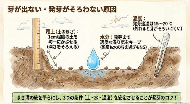 芽が出ない・発芽がそろわない原因