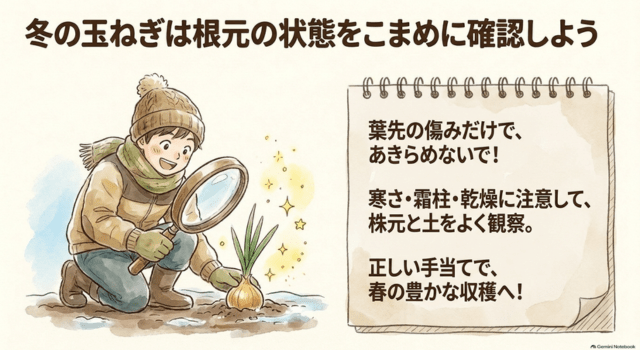 冬の玉ねぎは根元の状態をこまめに確認しよう