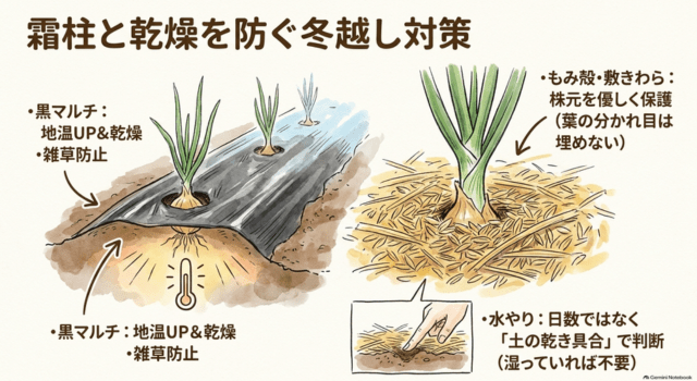 霜柱と乾燥を防ぐ冬越し対策