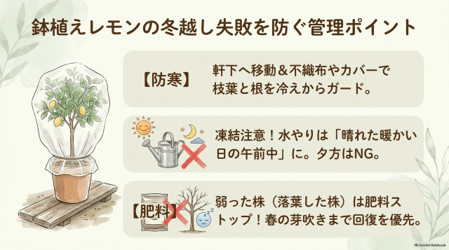 鉢植えレモンの冬越し失敗を防ぐ管理ポイント
